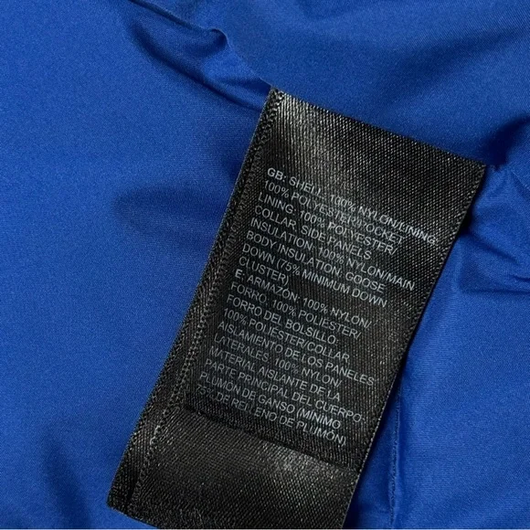 The North Face 550 Down Insulated Parka Jacket Women Large Blue Full Zip Pockets - Picture 10 of 14